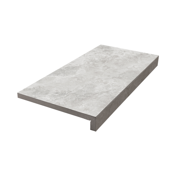 Travertine Grigio Structured Textured L Coping 80mm Drop Paver (Pack of 2)