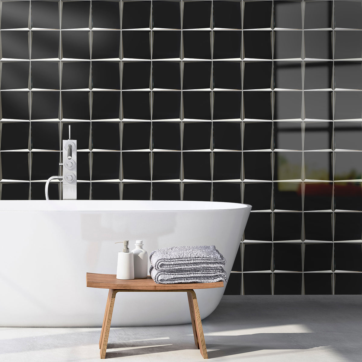 Glass Black Gloss Mosaic - lifestyle view