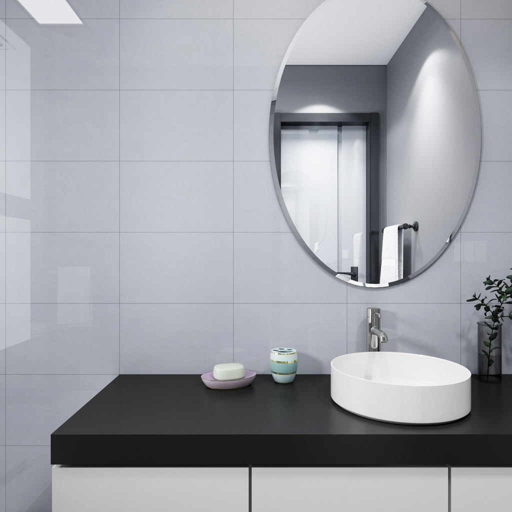 Silver Grey Gloss Tile - lifestyle view