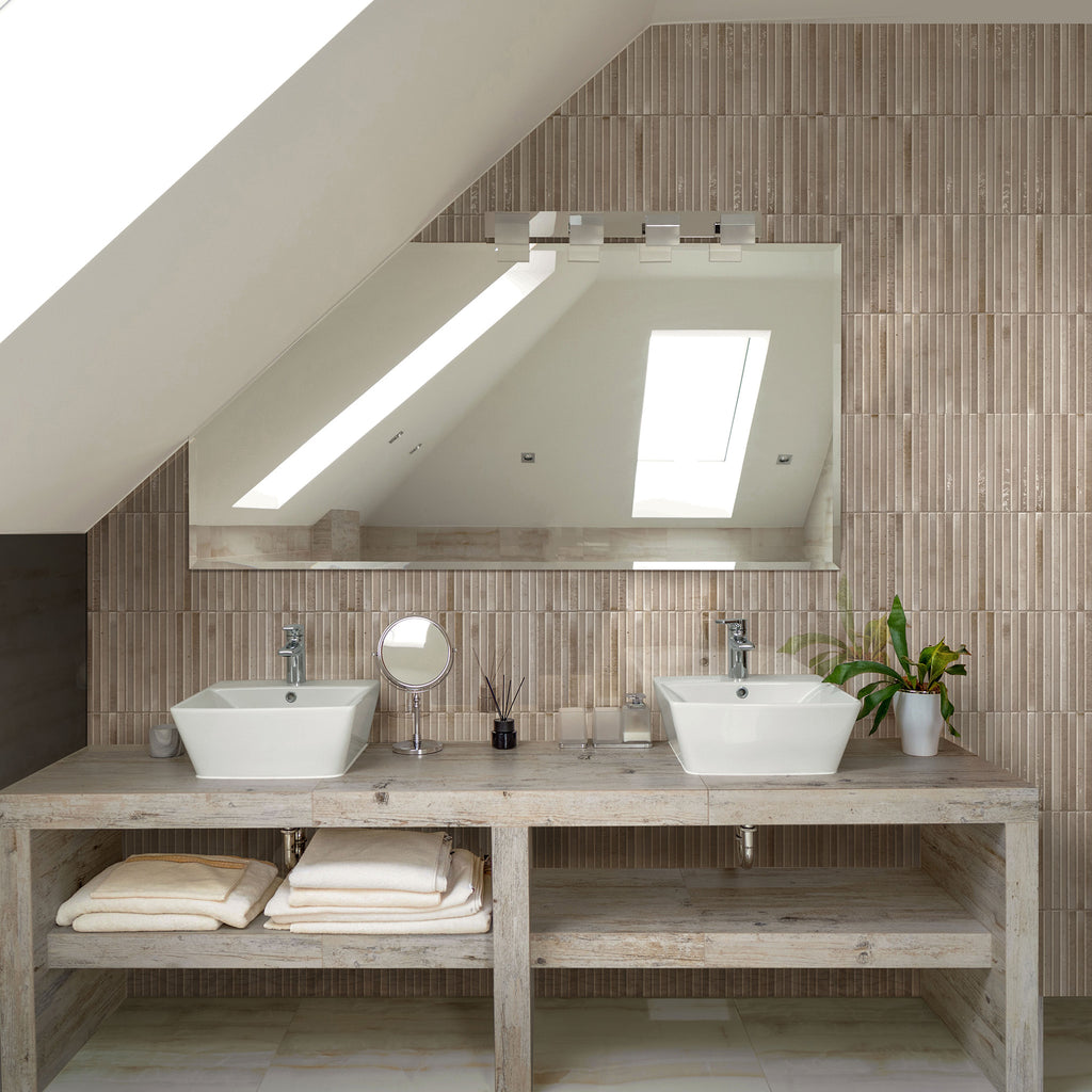 Kitkat Honey Embossed Gloss Tile - lifestyle view