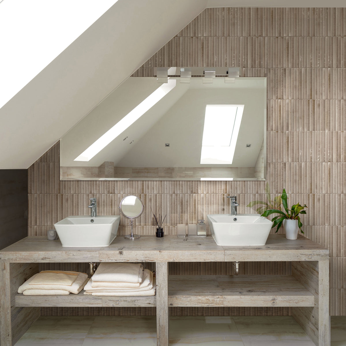 Kitkat Honey Embossed Gloss Tile - lifestyle view
