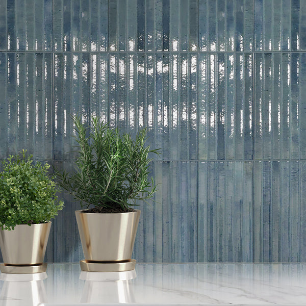 Kitkat Sky Embossed Gloss Tile - lifestyle view