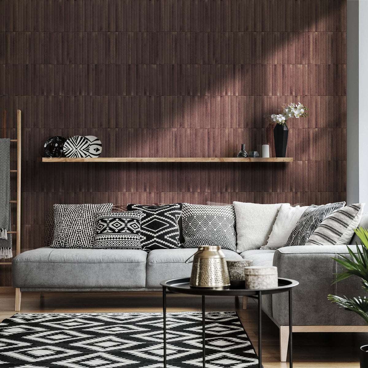 Kitkat Grape Embossed Gloss Tile - lifestyle view