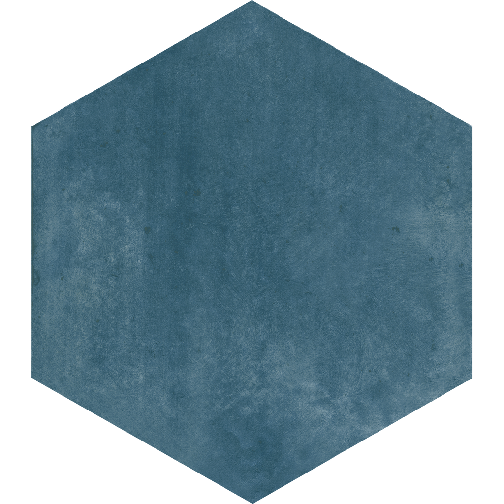 Denia Hexagon Blue Structured Textured Tile