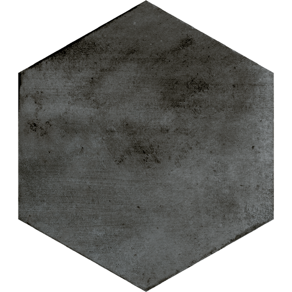Denia Hexagon Graphite Structured Textured Tile