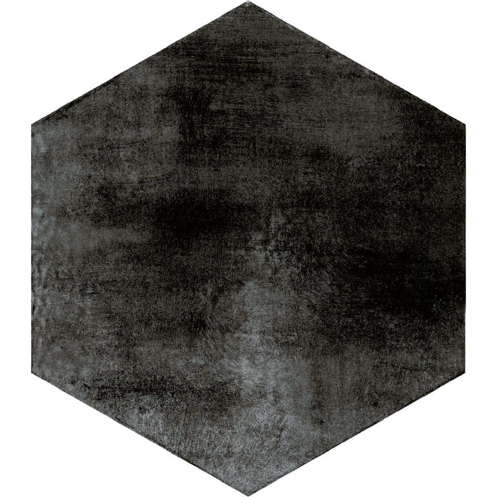 Hexagon Graphite Structured Textured Tile