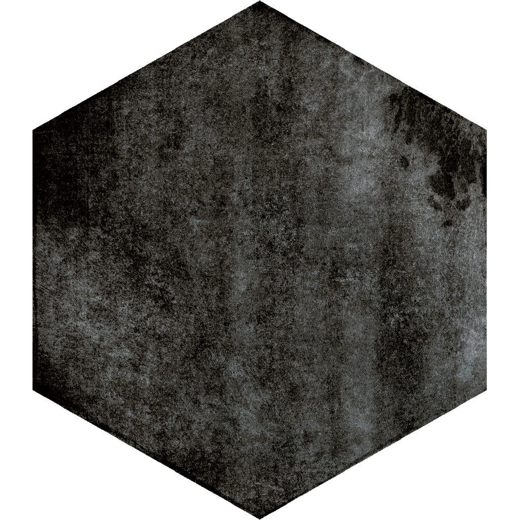 Hexagon Graphite Structured Textured Tile