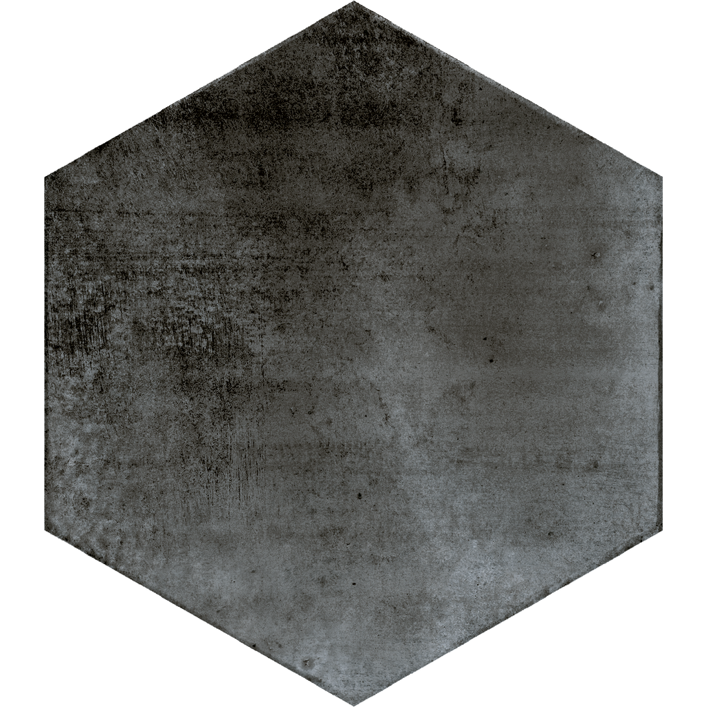 Hexagon Graphite Structured Textured Tile