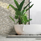 Travertine Modular Beige Textured Tile - lifestyle view