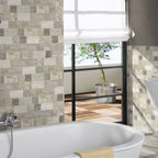 Travertine Modular Beige Textured Tile - lifestyle view