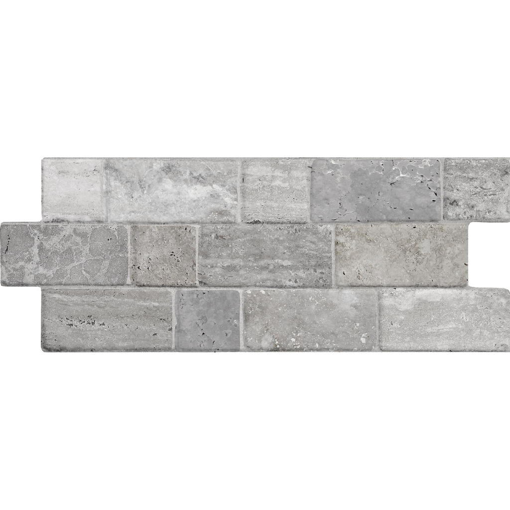 Travertine Modular Grey Textured Tile