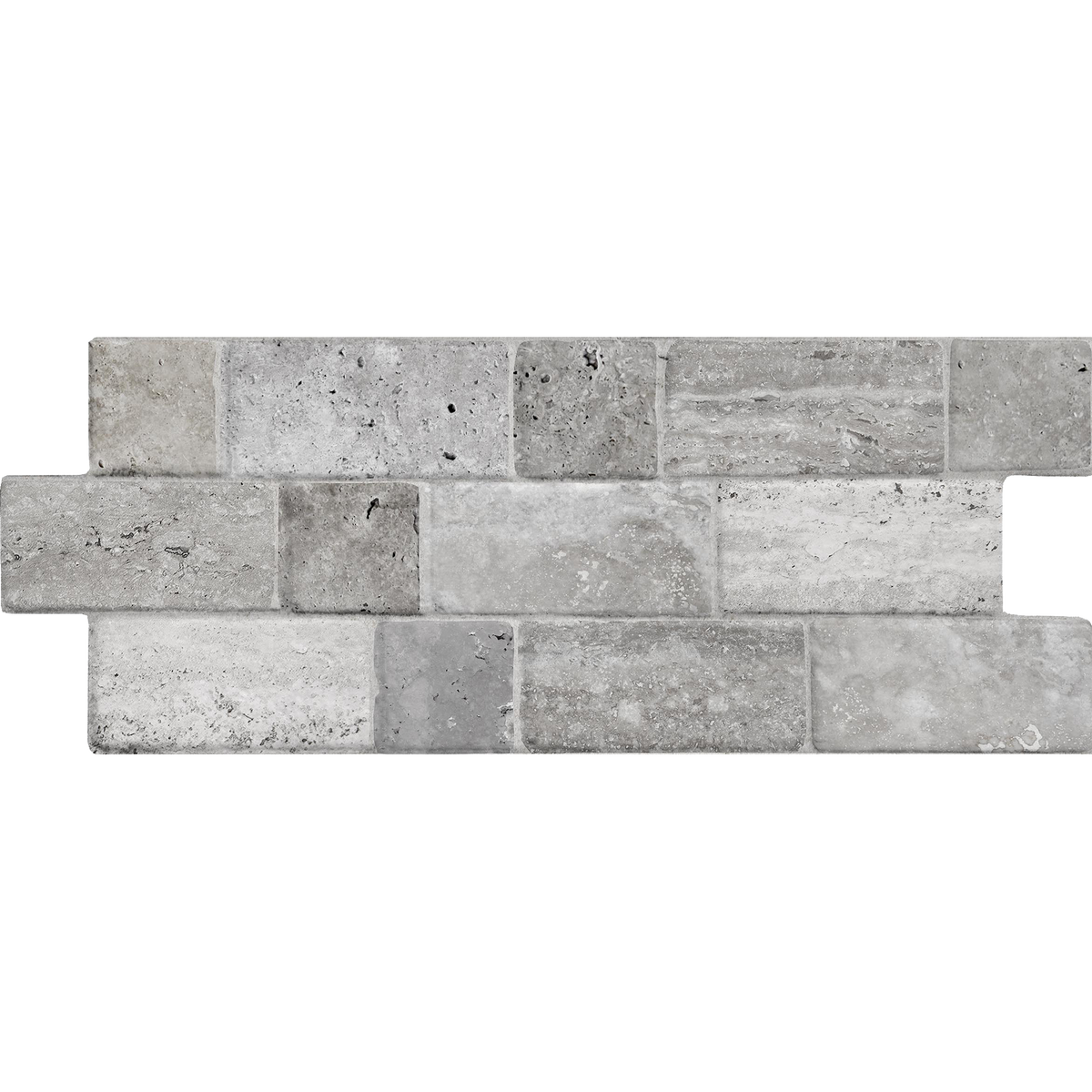 Travertine Modular Grey Textured Tile