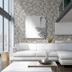 Travertine Modular Grey Textured Tile - lifestyle view