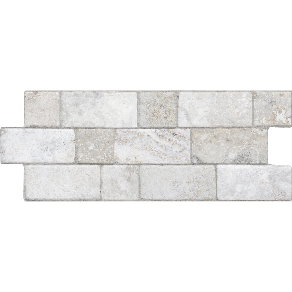 Travertine Modular White Textured Tile