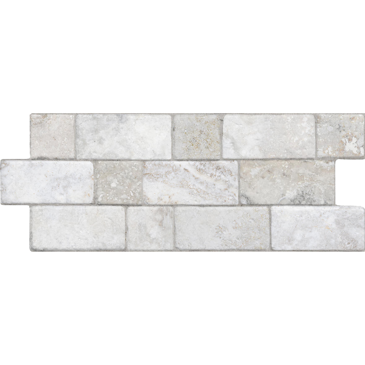 Travertine Modular White Textured Tile