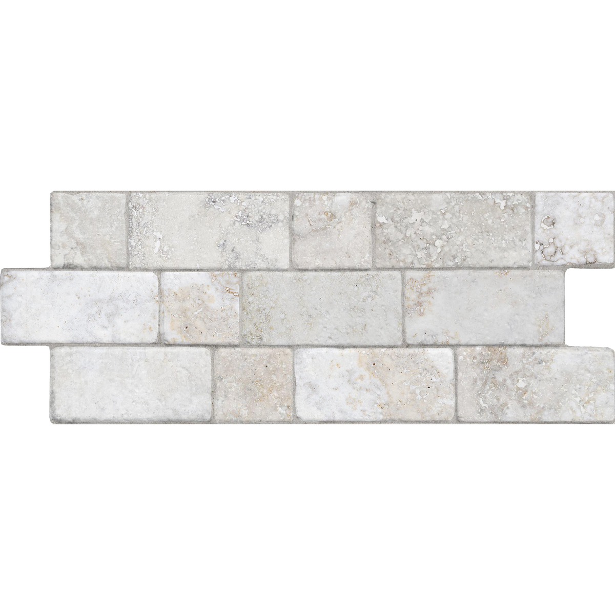 Travertine Modular White Textured Tile