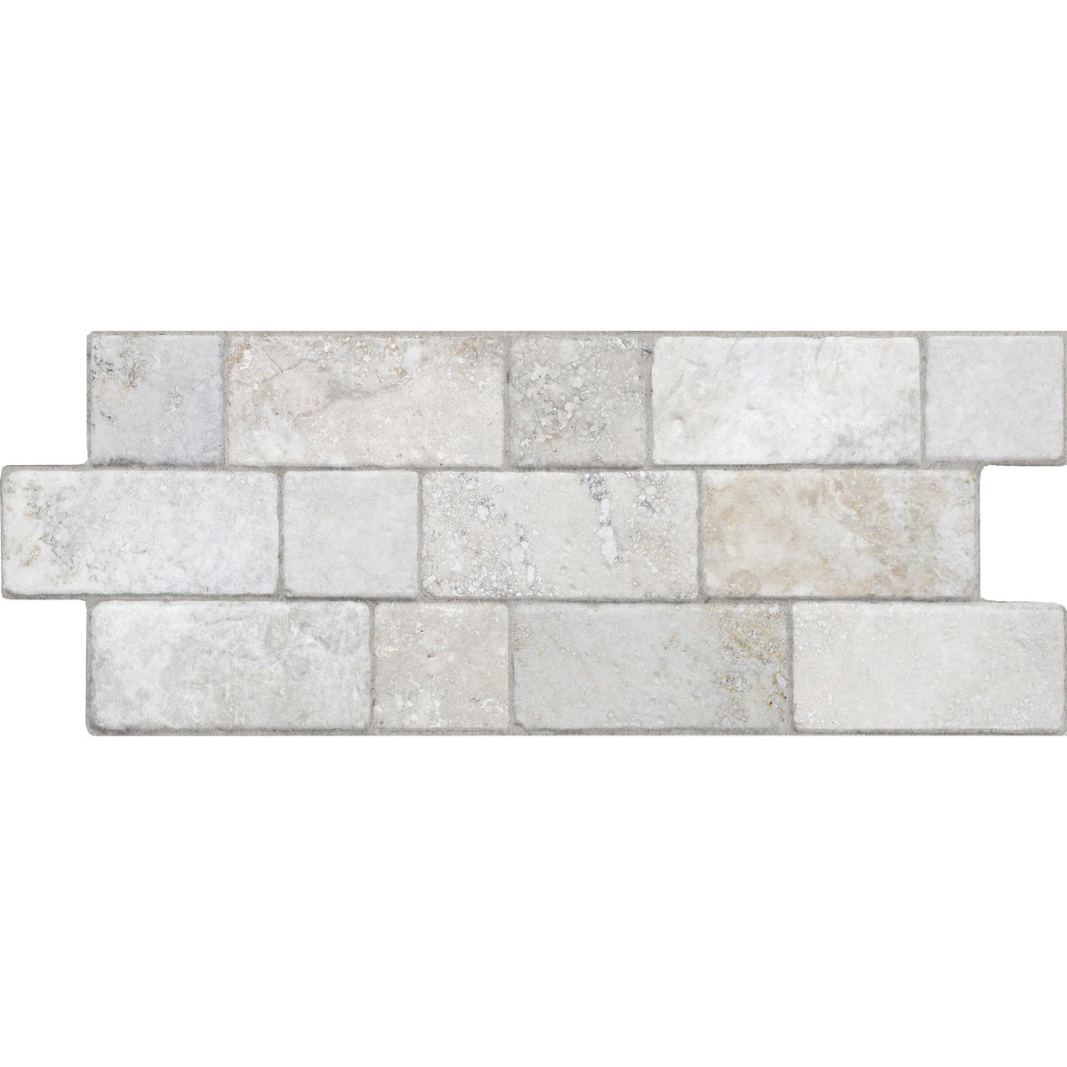 Travertine Modular White Textured Tile