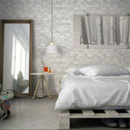 Travertine Modular White Textured Tile - lifestyle view