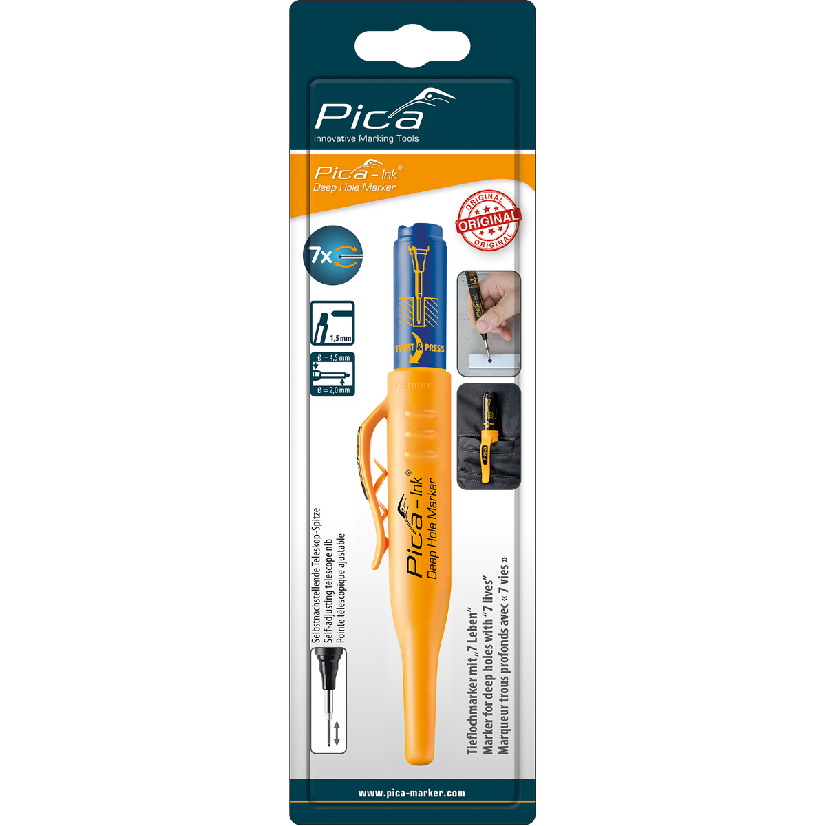 Ink Deep Hole Marker Blue