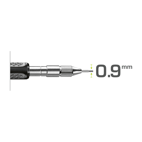 Fine Dry Auto Pencil With 5 Graphite 0.9mm Leads