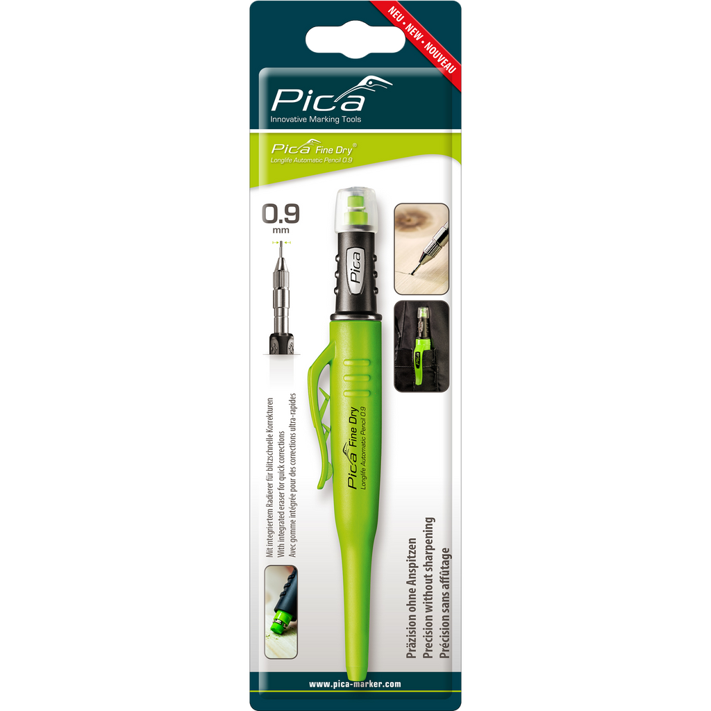 Fine Dry Auto Pencil With 5 Graphite 0.9mm Leads