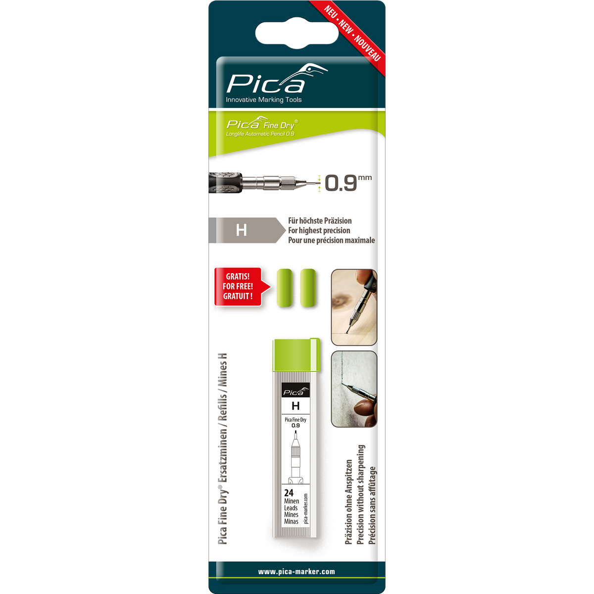 Fine Dry Graphite H Refill Set 24 Leads Each Set