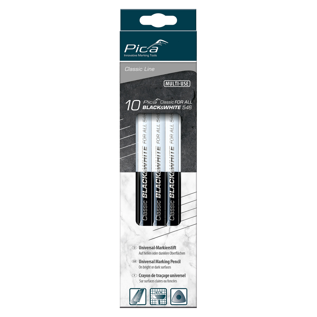 23cm Double Pencil Black and White