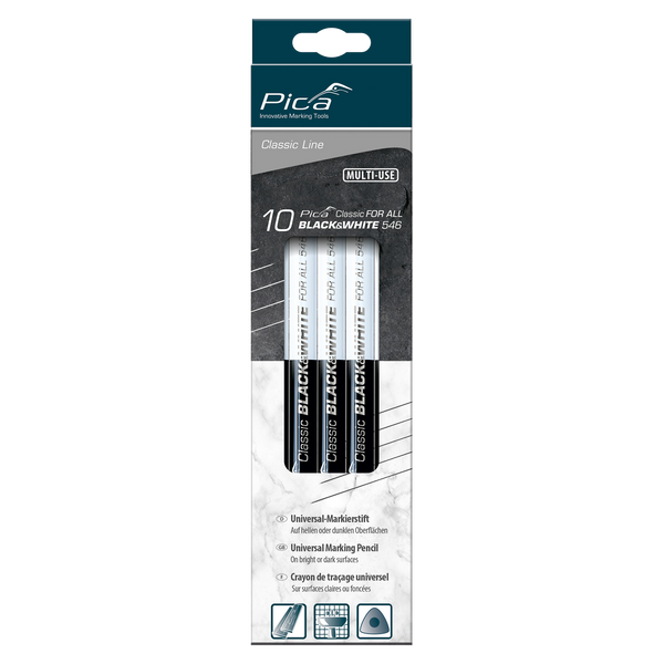 23cm Double Pencil Black and White