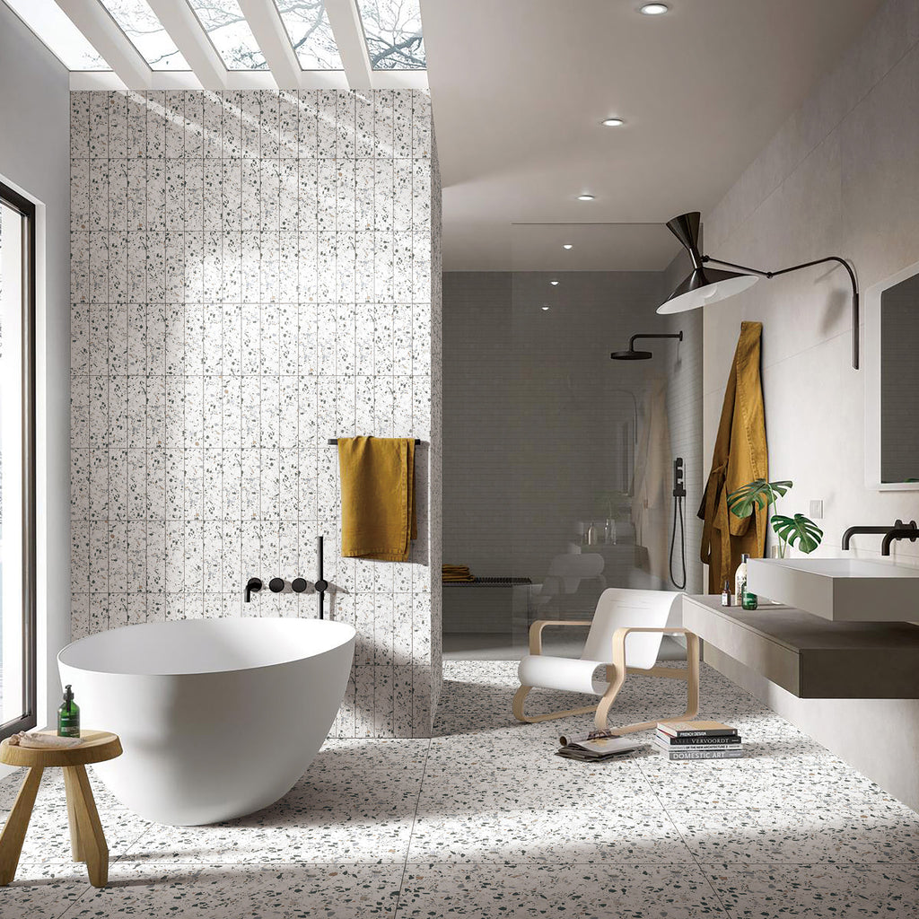 Terrazzo Bianco Textured Tile - lifestyle view