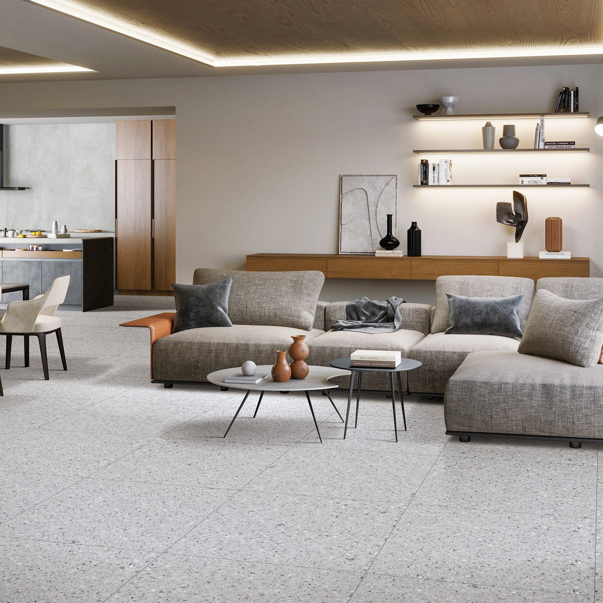Terrazzo Grigio Textured Tile - lifestyle view