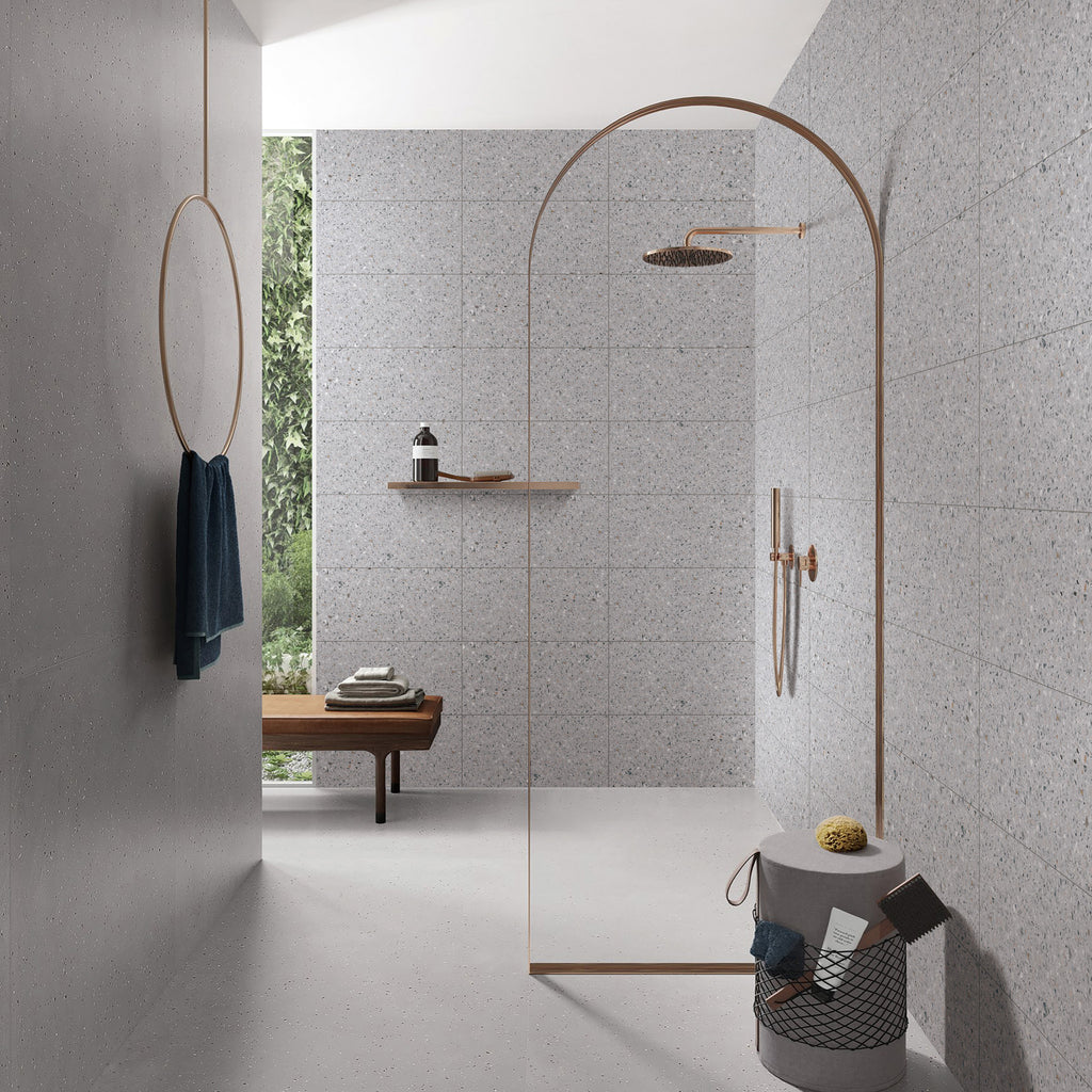 Terrazzo Grigio Textured Tile - lifestyle view