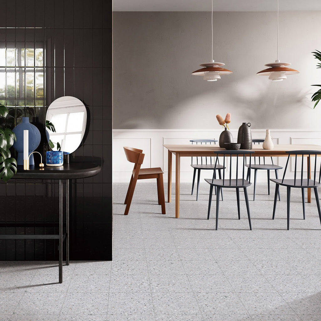 Terrazzo Grigio Textured Tile - lifestyle view