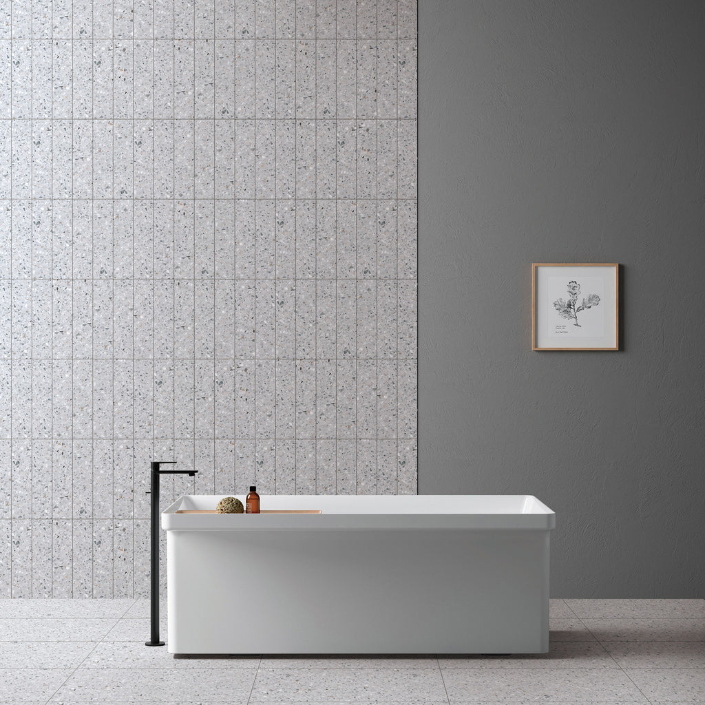 Terrazzo Grigio Textured Tile - lifestyle view