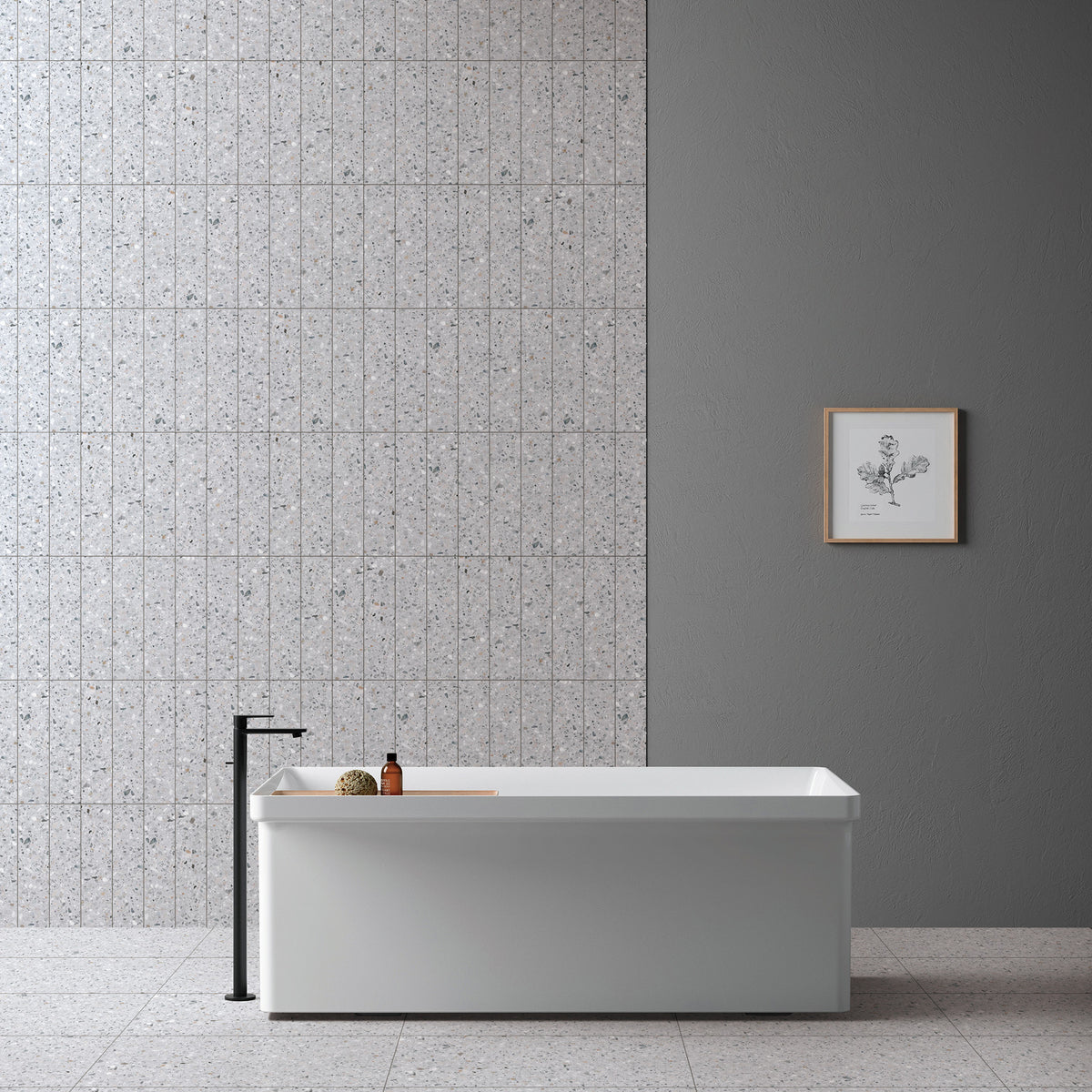 Terrazzo Grigio Textured Tile - lifestyle view