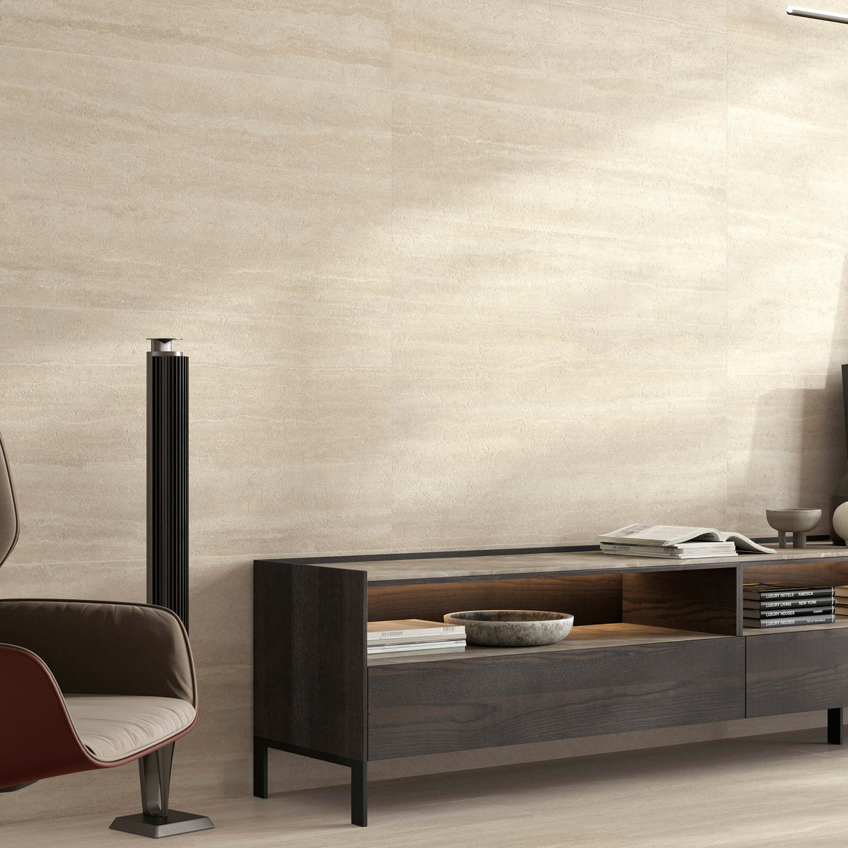 Travertine Ivory Matt Tile - lifestyle view