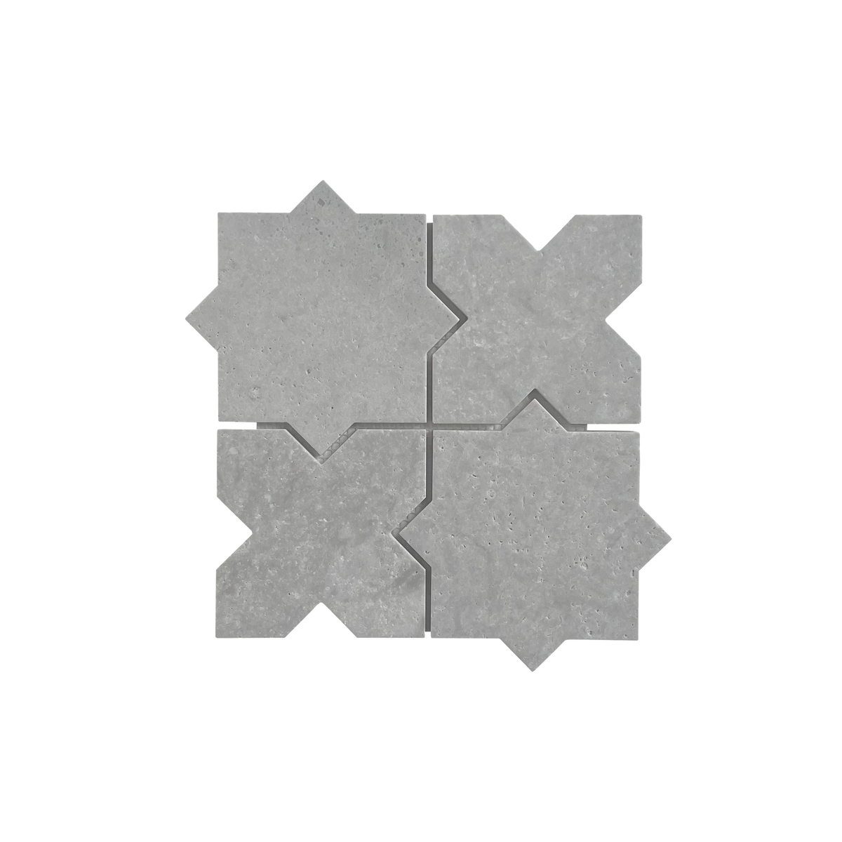 Natural Travertine Starcross Grey Honed Unfilled Mosaic