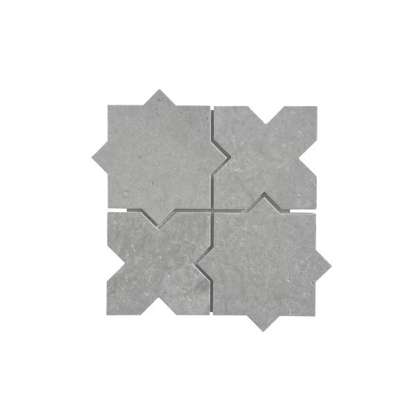 Natural Travertine Starcross Grey Honed Unfilled Mosaic