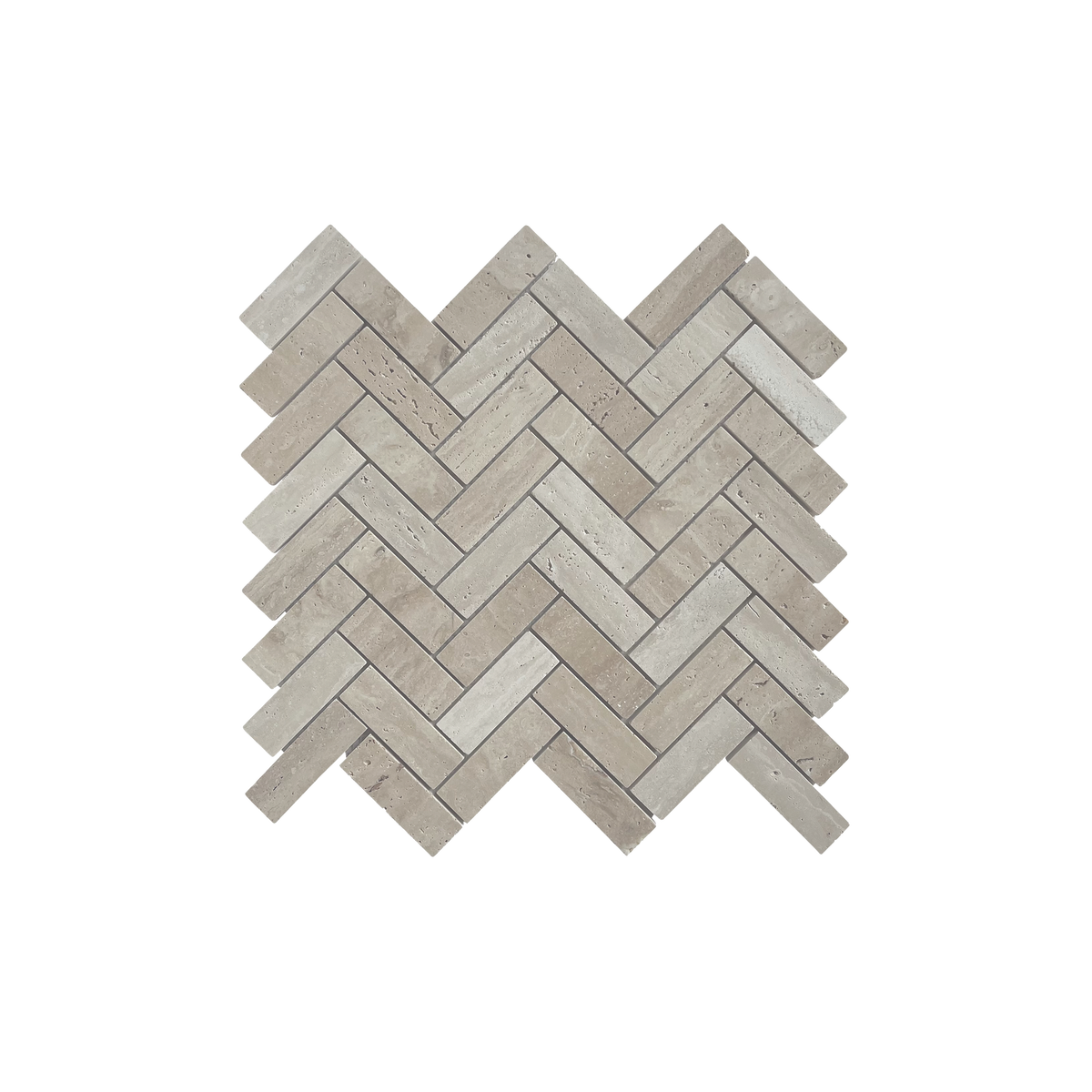 Natural Travertine Herringbone Beige Honed Unfilled Mosaic