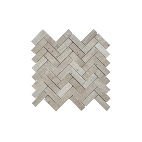 Natural Travertine Herringbone Beige Honed Unfilled Mosaic