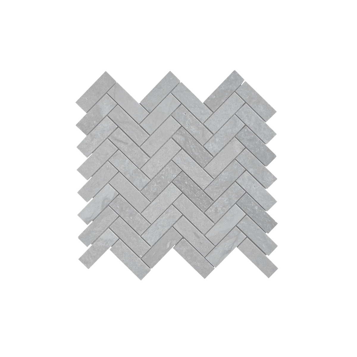 Natural Travertine Herringbone Grey Honed Unfilled Mosaic
