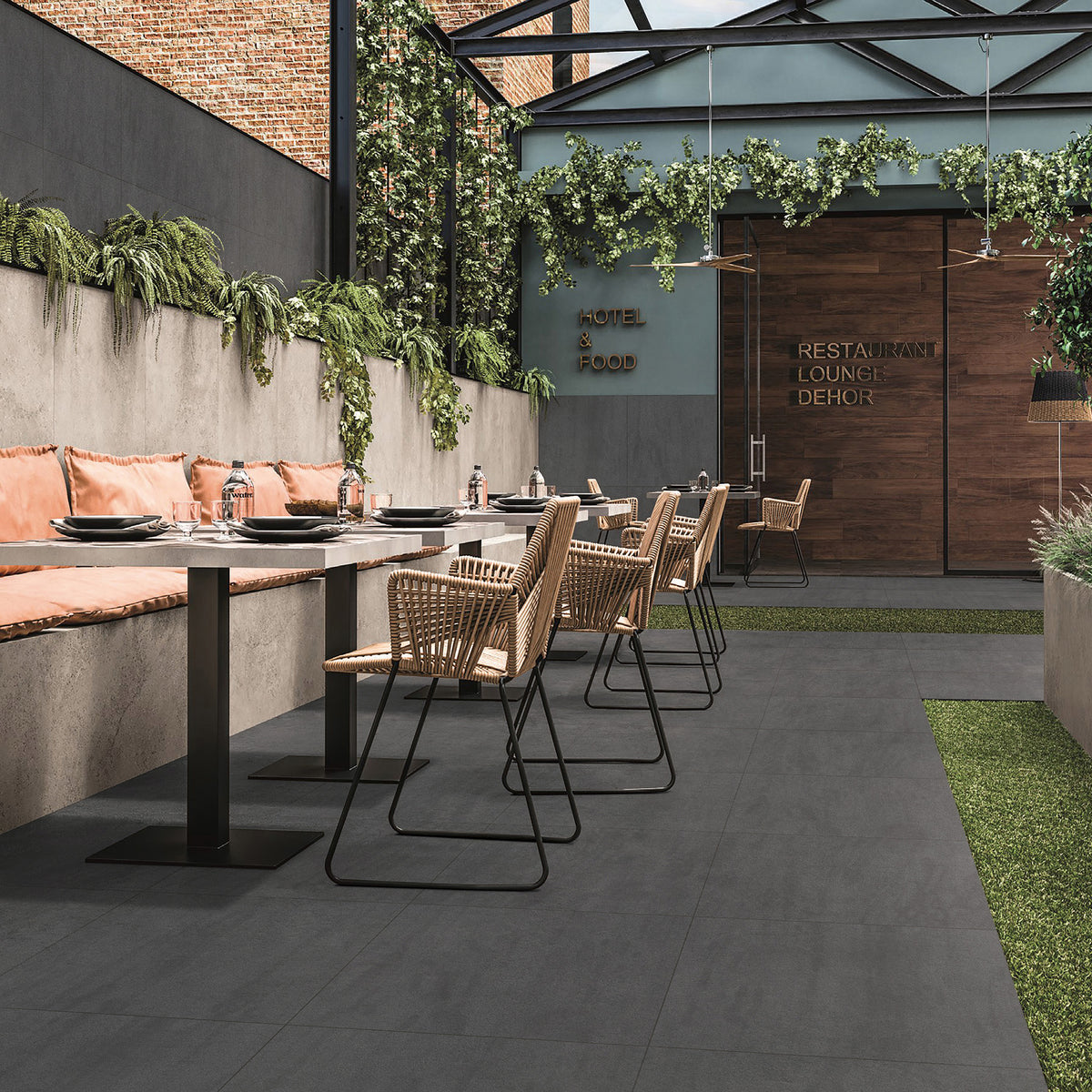 Coal Textured Paver - lifestyle view