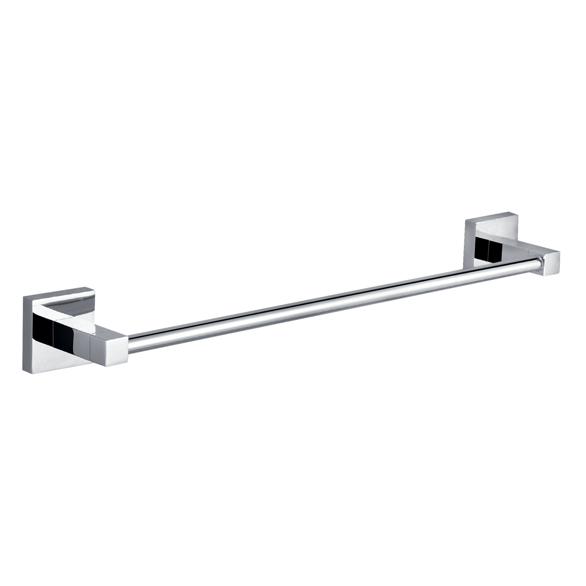 Square Single Towel Rail 600 Chrome