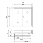 Tile Insert 106 x 106 x 100mm Chrome