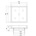 Tile Insert 106 x 106 x 80mm Brushed Nickel