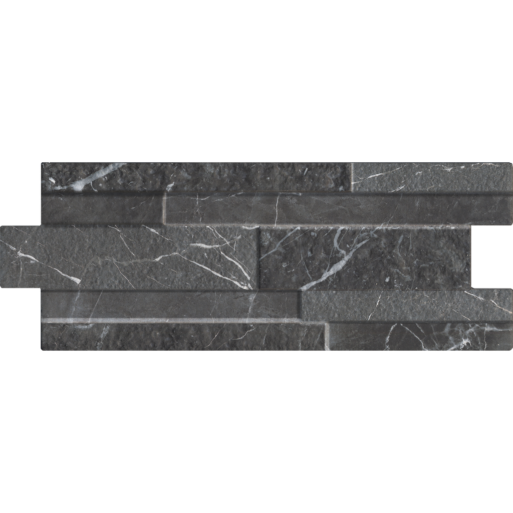 Marmi Marble Black Textured Tile