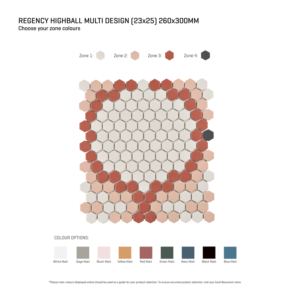 Regency-Highball Highball Multicolour Textured Mosaic