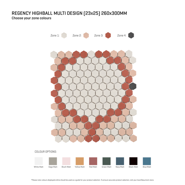 Regency-Highball Highball Multicolour Textured Mosaic