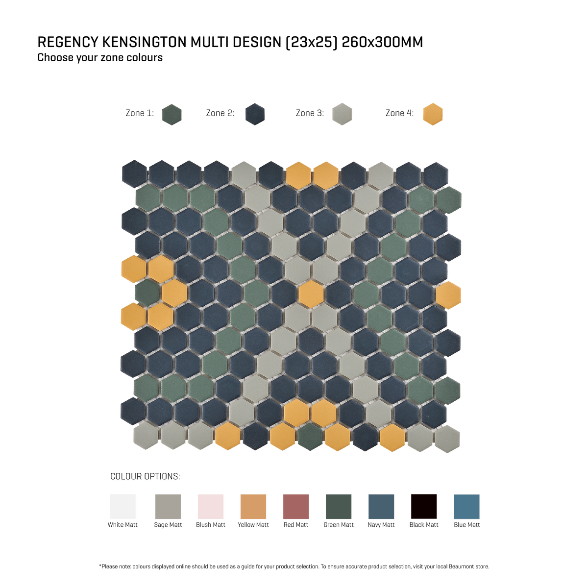 Regency-Kensington Kensington Multicolour Textured Mosaic