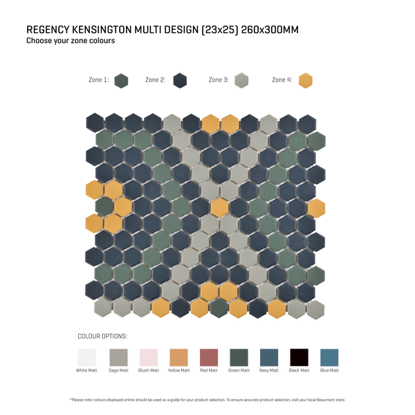 Regency-Kensington Kensington Multicolour Textured Mosaic