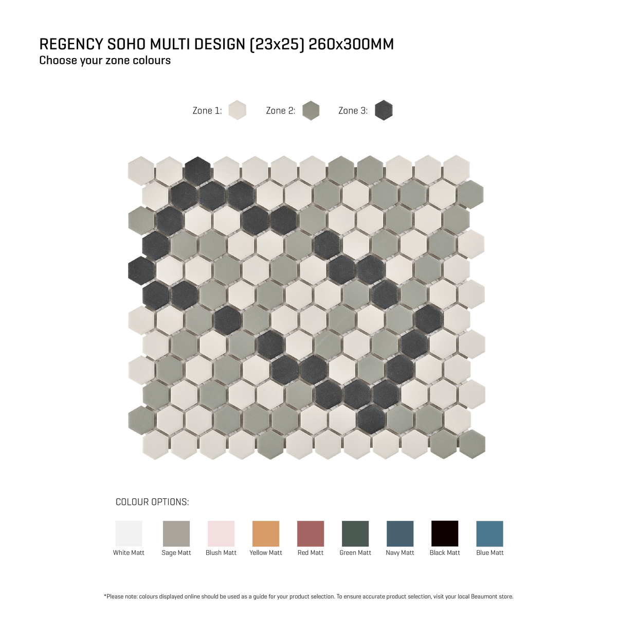 Regency-Soho Soho Multicolour Textured Mosaic